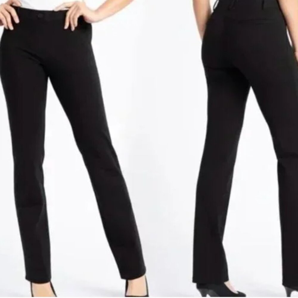 BETABRAND Straight Leg Black Classic Dress Pant Yoga Pants W0076-BK size ML